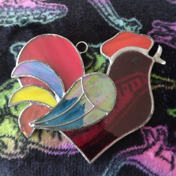 Stained Glass Rooster Chicken Sun Catcher Window Hanging Art Decor - Picture 8 of 10
